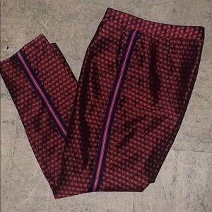 Zara red side stripe patterned dress pants